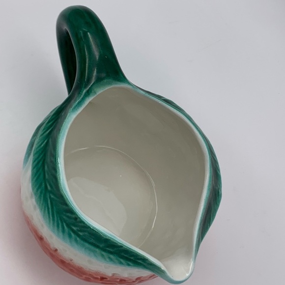 Vintage Mid Century 1950’s Majolica Salad Fruit Serving Bowl With 16 Oz Pitcher - Picture 11 of 16